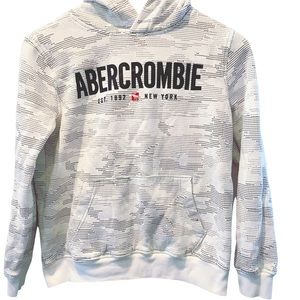 🐝Abercrombie • Logo hoodie • White • Boys Size 13/14 • Great condition